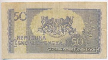 Csehszlovákia 1945-1948. 50K "JU377222" T:III Czechoslovakia 1945-1948. 50 Korun "JU3...