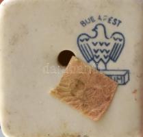 Aquincumi porcelán madár, kézzel festett, jelzett, hibátlan, m: 7 cm