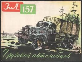 cca 1950-1960 ZIL 157-es három tengelyes összkerék-meghajtású katonai teherautó többnyelvű prospektusa, 16p