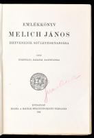 Emlékkönyv Melich János hetvenedik születésnapjára. Bp., 1942, Magyar Nyelvtudományi Társaság. Kiadó...