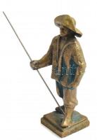 Bronz figura, kopott, m: 16 cm