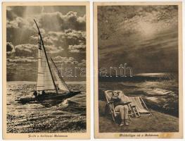 4 db RÉGI magyar város képeslap a Balatonról / 4 pre-1945 Hungarian town-view postcards of Lake Balaton