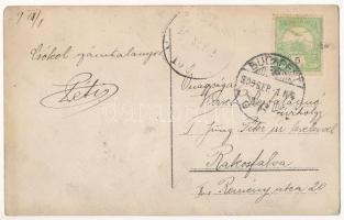 1909 Férfi lovon. Szecessziós képeslap lovaspólóval / Man on hose, Art Nouveau, polo, sport. photo (...