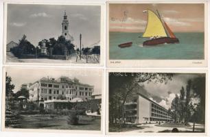 4 db RÉGI magyar város képeslap a Balatonról / 4 pre-1945 Hungarian town-view postcards of Lake Balaton