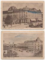 Bucharest, Bukarest, Bucuresti, Bucuresci; Gara de Nord, Calea Victoriei Grand Hotel Lafayette - 2 pre-1945 postcards in mixed quality (railway station)