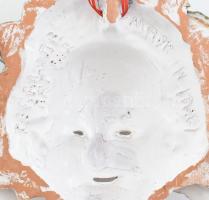 Olasz kerámia, fali maszk, kopásnyomokkal, jelzett d: 24 cm