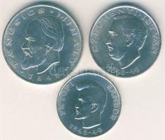 1948. 5Ft+10Ft+20Ft Ag "Petőfi, Széchenyi, Táncsics-Szabadságharc" sor T:2 apró ph.