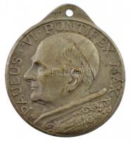Vatikán 1960. VI. Pál pápa kétoldalas fém emlékérme füllel (33mm) T:2 patina Vatican 1960. Pope Paul VI two-sided metal commemorative medallion with ear (33mm) C:XF patina