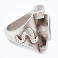 Ezüst (Ag) köves gyűrű, jelzett, bruttó: 12g, m:58