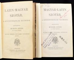Burián János: Magyar-latin és latin-magyar szótár a középiskolák számára. Bp., Franklin. Félvászon k...