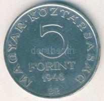 1948. 5Ft Ag "Petőfi" T:2/2- apró ph