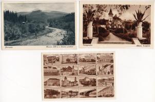 3 db RÉGI kárpátaljai képeslap: Ungvár, Beregszász, Havasalja / 3 pre-1945 Transcarpathian postcards: Uzhorod, Berehove, Tibava