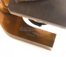 cca. 1907 Ernst Leitz Wetzlar mikroszkóp, lencsével, eredeti fa dobozában, jó állapotban / Ernst Lei...