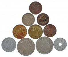 Románia 1900. 2b Br "I. Károly" + 1921. 50b Al + 1924. 1L Cu-Ni + 1930. 5L Ni-sárgaréz &qu...