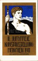 II. Juryfreie Kunstausstellung München 1911 (Im Ausstellungspark) Druck von J. Schön / 2nd Jury-free Art Exhibition in Munich s: Hegenbart-Elbleiten (EK)