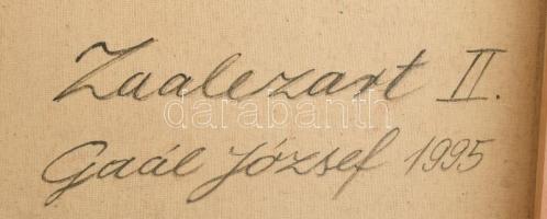 Gaál József (1960-): Zaalezart II., 1995. Olaj, vászon. Jelzett a hátoldalán. 85x40 cm. Párdarabja r...