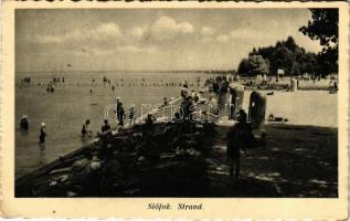1941 Siófok, Strand, fürdőzők (EK)