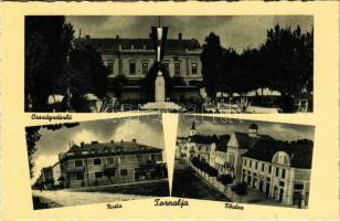 Tornalja, Tornallya, Safárikovo, Tornala; Országzászló, Posta, Fő utca. Poraczky László kiadása / Hungarian flag, post office, main street