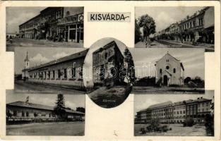 1935 Kisvárda, Piac tér, Fő utca, Közkórház, Evangélikus templom, Görög katolikus templom és iskola, Bessenyei György reálgimnázium, várrom (EK)