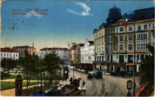 Lviv, Lwów, Lemberg; Plac Maryacki / square, tram, shops