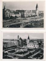 Nagyvárad, Oradea; Szenmt László tér / square - 2 db régi képeslap / 2 pre-1945 postcards