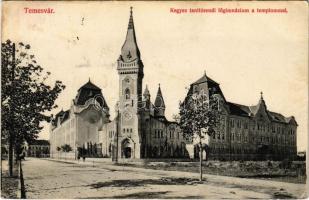 1913 Temesvár, Timisoara; Kegyes tanítórendi főgimnázium és templom. Gerő Manó utóda 70. 1912. / school and church (EK)