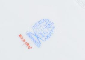 Herendi Apponyi mintás porcelán leveses tányér, 1 db, kézzel festett, jelzett, kopásokkal , d: 24,5 ...