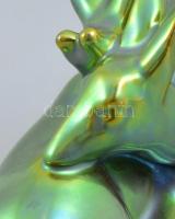 Zsolnay eozin mázas őzpár, jelzett, hibátlan, h:16 cm, m:8 cm