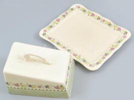 Mason's angol fajansz sajttartó, mázrepedésekkel, kopásnyomokkal, jelzett, 24x19x14cm