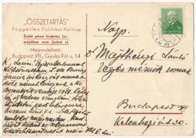 1937 Testvér! Védekezz a mérgező sajtó ellen! "Összetartás" Független Politikai Hírlap ant...