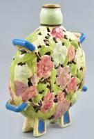 Fischer historizáló áttört, dísz, kulacs, jelzett, restaurált, m: 18 cm