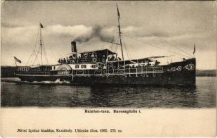 Balaton, Baross gőzös a tavon. Mérei Ignác 1905. 270.