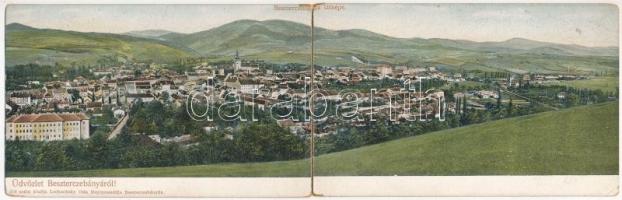 1905 Besztercebánya, Banská Bystrica; Lechnitzky Ottó 210. Két részes kihajtható panorámalap / 2-tiled folding panoramacard (r)