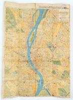 Budapest közlekedési térképe, 1:18 000, Stoits György, szakadásokkal, 65×47 cm
