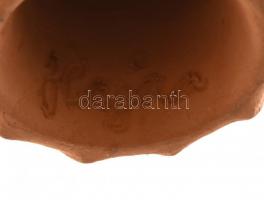 2 db kerámia figura: Antalfiné Szente Katalin (?- ): Lány virágokkal, jelzett, m: 12,5 cm + Hajna je...