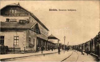 Stróze, Dworzec kolejowy / railway station, locomotive, train