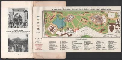 1927 Bp., Budapest Székesfőváros Állat- és Növénykertjének rövid útmutatója, térképmelléklettel, 64p