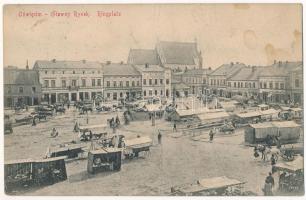 1915 Oswiecim, Auschwitz; Glowny Rynek / Ringplatz / square, market, restaurant, shops (fa)