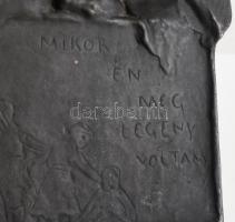 Telcs Ede (1872-1948): "Mikor én még legény voltam" Fém dombormű karcolt felirattal. Jelze...