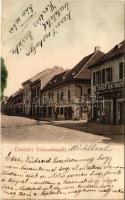 1904 Szászsebes, Mühlbach, Sebesul Sasesc, Sebes; utca, Josef Baumann üzlete / street, shop