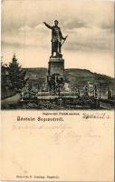 1904 Segesvár, Schässburg, Sighisoara; Petőfi szobor. Petrovits F. kiadása / statue