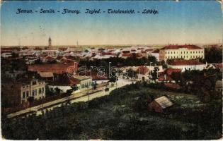 1918 Zimony, Semlin, Zemun; látkép / Totalansicht / general view (kis szakadás / small tear)