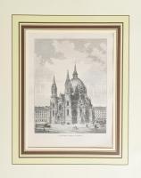 A fünfhausi templom Bécsben, 1885. Rotációs fametszet, papír, jelzett a metszeten. Paszpartuban. 17x12,5 cm