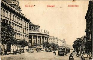 1910 Budapest VI. Váci körút (Bajcsy-Zsilinszky út), villamos, Bazilika (fl)