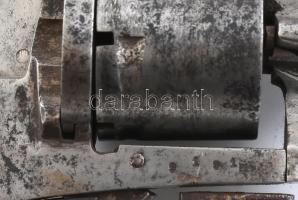Régi forgó pisztoly, revolver, 19. század vége, jelzett: Manufacture d'armes RONGE Jean-Baptist...