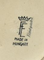 Fischer Emil (1863 - 1937): Tejkiöntő. Pálinkás Béla (1880-?), népi motívummal, mázas fajansz, kézze...