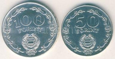 1970. 50Ft Ag + 100Ft Ag "Felszabadulás" pár T:BU