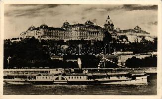 1949 Budapest I. Királyi vár, JÓZSEF FŐHERCZEG gőzhajó (EK)