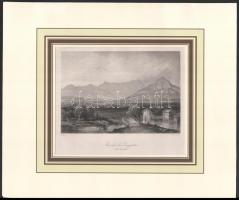 Thomas Heawood (1810-1870) után, Geyer metszése: A Zugspitze látképe. Acélmetszet, papír. Jelzett a metszeten. Paszpartuban. 12x18 cm.