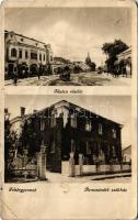 1939 Fehérgyarmat, Fő utca, üzletek, Ármentesítő székház (fa)